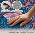 thumbnail image 6 of ODIKA 9'x12' Washable Area Rug Non-Shedding, Easy Care Fish Medallion With Coral Reef Scallop Motifs Mermaid Gradient Refined for Master Suite, California King, Under Bed, 6 of 7