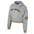 thumbnail image 2 of Women's The Wild Collective Heather Gray West Virginia Mountaineers Cropped Shimmer Pullover Hoodie, 2 of 3