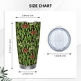 thumbnail image 4 of Haiem Green Cacti And Red Chili Printed 20oz Straight Skinny Car Cups With Insulated Cup Sleeve Portable Handle, Sports Travel Coffee Mug, Stainless Steel, Insulated-Without Straw, 4 of 8