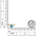 thumbnail image 6 of Gem Stone King 18K Yellow Gold Plated Silver Swiss Blue Topaz and White Topaz Engagement Ring for Women | 2.91 Cttw | Oval Checkerboard 9X7MM | Gemstone November Birthstone | Size 8, 6 of 6