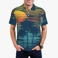 thumbnail image 2 of Balery Palm Trees Printed Men’s Short Sleeve Polo Shirt, Midweight Men's Shirt,Golf Polo shirts -Medium, 2 of 8