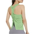 thumbnail image 4 of Diufon Workout Tops for Women Open Back Ruched Going Out Crop Top Backless Yoga Tops Drawstring Back, 4 of 4