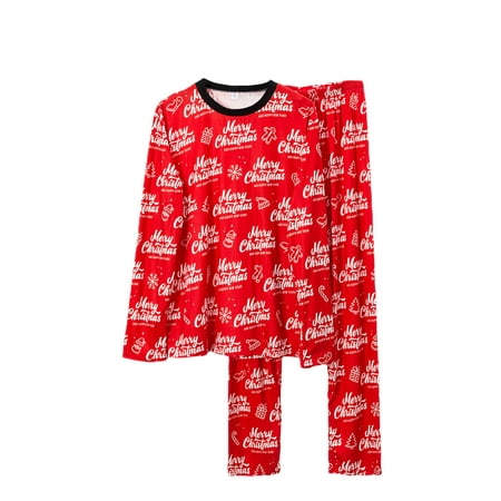 

Multitrust Christmas Family Matching Pajamas Letters Print Tops with Pants