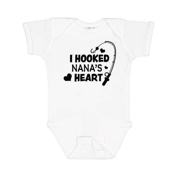 Inktastic I Hooked Nana's Heart with Fishing Rod Boys or Girls Baby Bodysuit