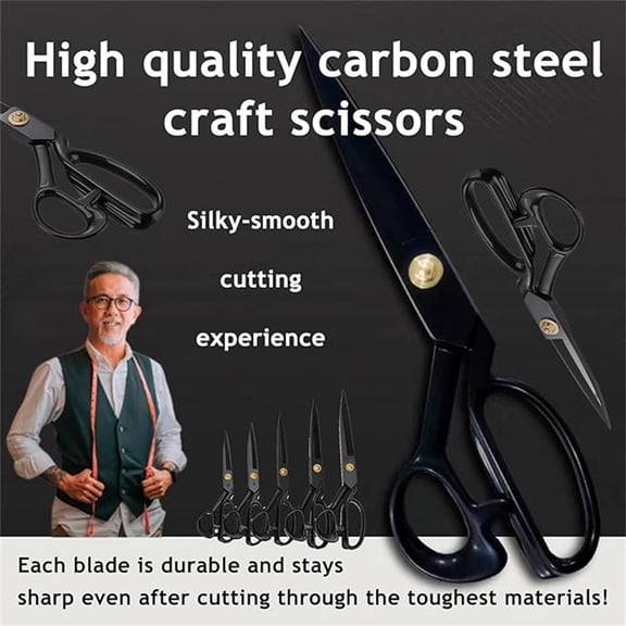 Multi-Functional Dressmaker Shears for Sewing & Crafting | Handle with Safety Lock | Stainless Steel Blades for Fabric Cutting | 1-Pack