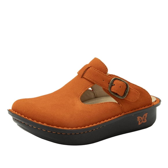 Zueco Alegria Classic Orange You Glad de piel de gamuza para mujer