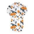thumbnail image 2 of Camisetas de Manga Corta para las Mujeres Casual Impreso Botón Casa V-Cuello Camiseta Blusas, Poliéster, 2 of 5