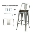 thumbnail image 2 of Leejay 30 inch High Back Metal Stools with Dark Wood Seat, Gunmetal, Set of 3, 2 of 5