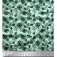 thumbnail image 1 of Soimoi Green Cotton Poplin Fabric Monstera Leaves Printed Craft Fabric by the Yard 56 Inch Wide, 1 of 3