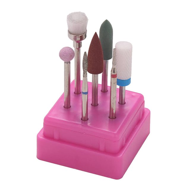 de 7 Brocas de Diamante para Uñas, Brocas para Pulir con Cabezal de Pulido con Estuche de Almacenamiento - 06 Salvador Brocas para limas de uñas