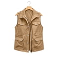 thumbnail image 7 of IUYRTFE Women Drawstring Waist Multi Pocket Cargo Vest for Fall Winter Casual Daily Wear, 7 of 7