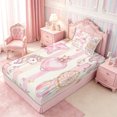 thumbnail image 5 of Manfei Kawaii Rainbow Unicorn Twin Sheets 3pcs,Dreamy Floral Dreamcatcher Bedding,1 Flat Sheet,1 Fitted Sheet and 1 Pillowcase, 5 of 6