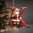 thumbnail image 3 of Taotanxi Christmas Decorations Hanging Tree Ornaments - Merry Chrismas Letter Santa Claus Ornament Monogram Tree Ornaments Alphabet Christmas Ornaments Hanging, Red Santa Ornament (K), 3 of 6
