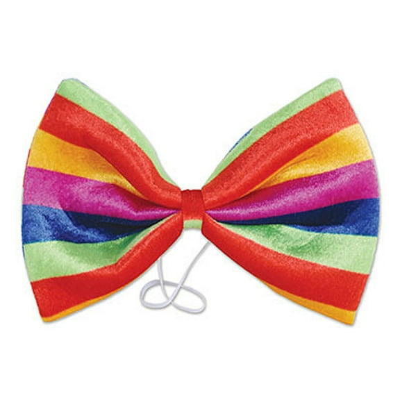 Party Central Set of 12 Vibrantly Colored Men Adult Rainbow Clown Bow Tie Halloween Costume