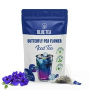 BLUE TEA - Butterfly Pea Iced Tea (36 Tea Bags) | Refreshing cool beverage | Herbal Iced Brew, Cold Brew, Detox | Gluten-free - 100% natural - GMO-free |