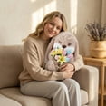 thumbnail image 6 of Grumpy Bunny Stuffed Animal with Bouquet, 11.8'' Soft Rabbit Plush with Floppy Ears, Easter Decor for Home, Ideal Birthday Gift for Kids and Adults, 6 of 6