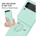 thumbnail image 3 of for Samsung Galaxy Z Flip 3 Case, Galaxy Z Flip 3 5G Cover 6.7'', Silicone Soft Gel Rubber Bumper Shockproof Anti-Scratch Protective Phone Case with Ring for Galaxy Z Flip3 5G 2021-Light Cyan., 3 of 14