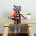 thumbnail image 3 of Northlight 17" Brown and Orange Sitting Boy Herringbone Design Fox Plush, 3 of 3