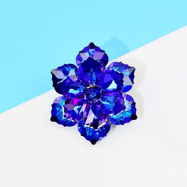 Zhuge Broches de flores de cristal, broche de loto de cristal, para bodas, fiestas, vestidos y bufandas, regalo para ella, D16