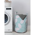 thumbnail image 3 of Pastel Laundry Bag, Design of Big Striped Leaf Silhouettes Simplistic Garden Art, Hamper Basket with Handles Drawstring Closure for Laundromats, 13" x 19", Mauve Blue Grey, by Ambesonne, 3 of 4