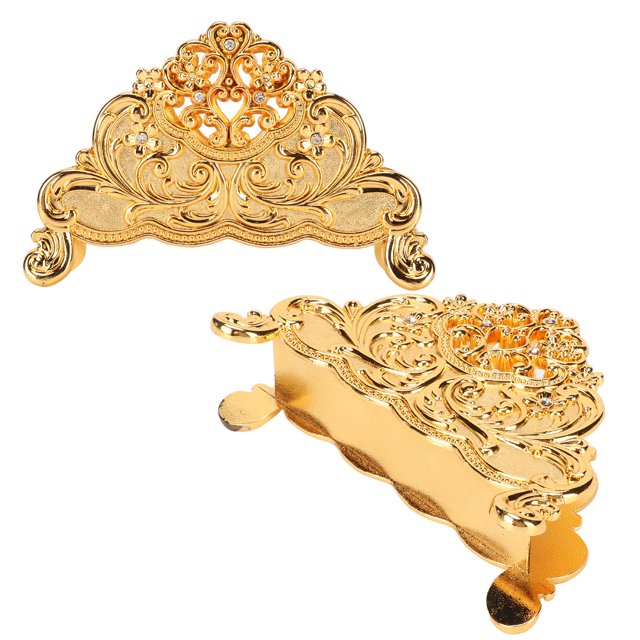 Zinc Alloy Metal Napkin Holder with Elegant Hollow Flower Pattern Wear Resistant Freestanding Tissue Dispenser for Stylish Table Decorations and Practical Use