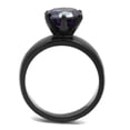 thumbnail image 3 of Luxe Jewelry Designs Women's Light Black Ion Plated Stainless Steel Engagement Ring with Amethyst CZ, 3 of 4