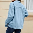 thumbnail image 4 of cocolona Womens Oversized Denim Jacket Long Sleeve Button Down Classic Jean Jacket Loose Fit Trucker Coat, 4 of 7
