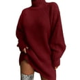 thumbnail image 1 of Lumento Women Oversized Turtleneck Chunky Pullover Sweaters Cowl Neck Long Sleeve Winter Loose Knit Sweaters, 1 of 4