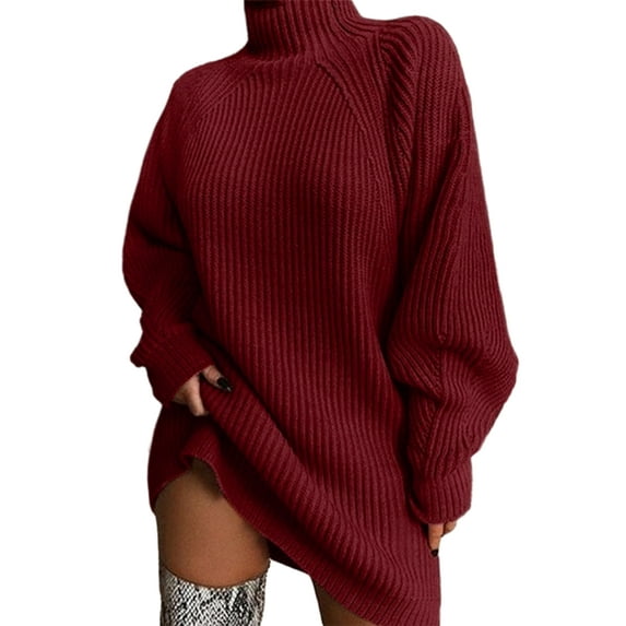 Avamo Winter Cable Knitwear For Women Long Sleeve Turtleneck Chunky Knit Loose Oversized Sweater Pullover Jumper Tops