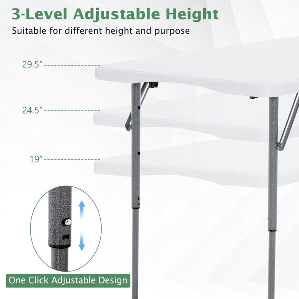 Aimee Lii 3-Level Height Adjustable Folding Table, Camp Tables PorTable Foldable Aimee Lii 3-Level Height Adjustable Folding Table, Camp Tables PorTable Foldable