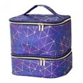 thumbnail image 2 of Gazechimp Double Layer Carrying Bag Container Cosmetic Case Nail Polish Organizer Case Deep Blue, 2 of 8