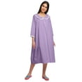 thumbnail image 2 of Moomaya Button Placket Knee Long Nightdress For Women Printed Nightwear, 2 of 6