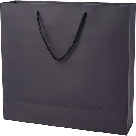 CCOCC 2026 New 3Pcs Black Paper Gift Bags Paper Goodie Bags Large Rectangle Thick Father'S Day Holiday Party Shopping Packaging Toes Bulk with Handle for Gift,Party,Shopping,Favors,Holiday