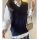 thumbnail image 2 of Chaleco sin mangas tejido con cuello en V para mujer, suéter ajustado, camisa, Jersey de punto, Tops informales, novedad de verano 2023, 2 of 5