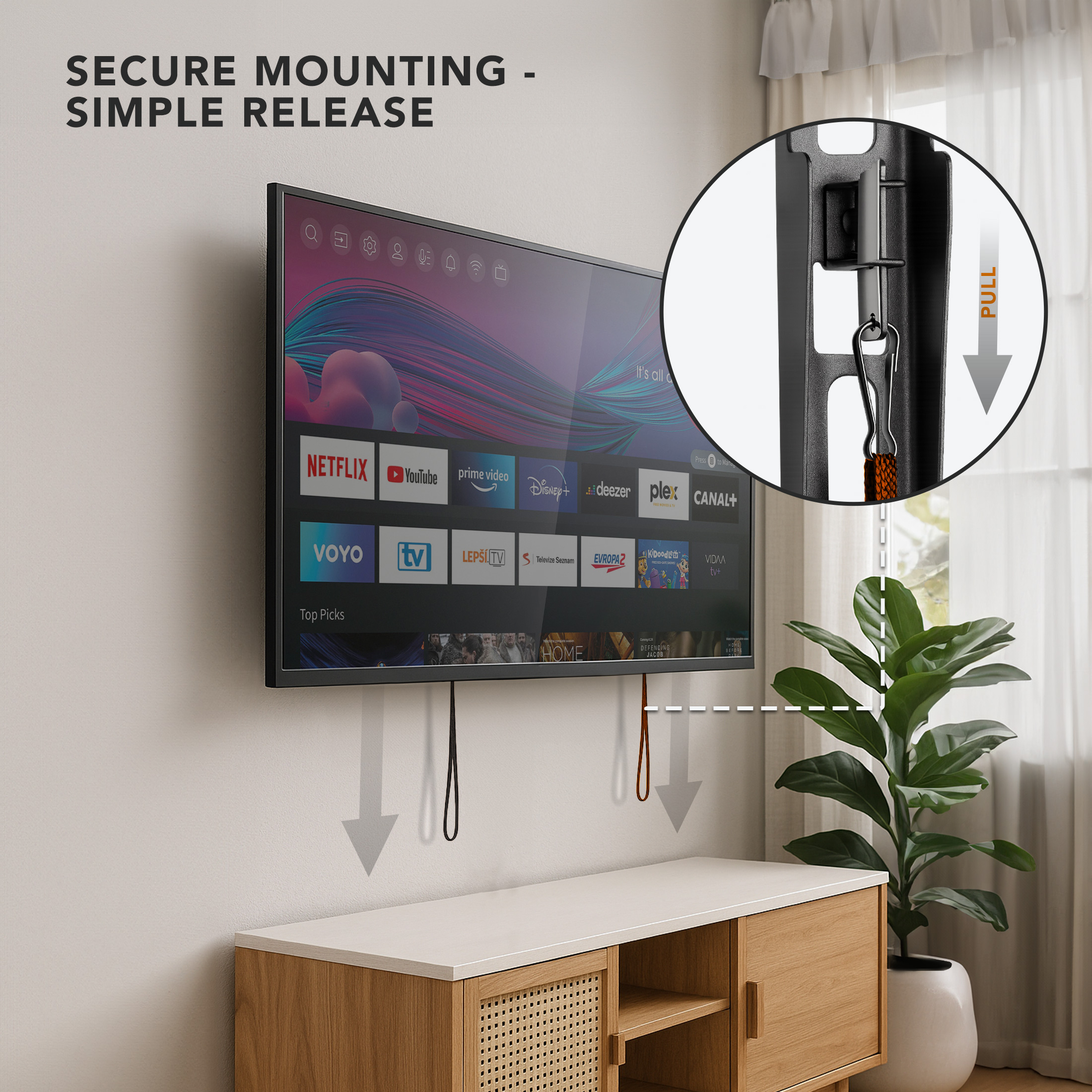 Mount-It! Low Profile Fixed TV Wall Mount, Fits 32"-55" Flat Screen TVs ,  77 lbs. Capacity, Slim Profile, TV Bracket
