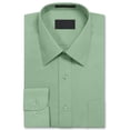 thumbnail image 2 of Men's Dress Shirt Long Sleeve Regular Fit Button Up Pocket Solid Standard Cuff Mint, 2 of 2