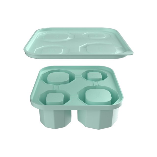 Upgraded Silicone Ice Tray And Mold Large Size Cylindrical Coffee Ice Tray For Refrigerator With Lid And Glass Accessories
