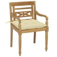 thumbnail image 6 of vidaXL 2x Solid Teak Wood Batavia Chair with Multi Color Cushions Garden Seat, 6 of 143