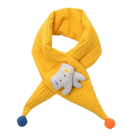 

Dadaria Baby Boys Girls Clothes And Kids Cartoon Elephant Shawls Scarves Collar Thickening Scarf Yellow Toddler