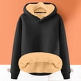thumbnail image 4 of Basic Lined Hoodies for Women 2025 Fall Winter Long Sleeve Thick Hoodie Hooded Sweatshirt Pullover Tops, 4 of 5