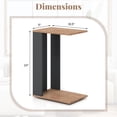 thumbnail image 3 of Gymax 2 Pcs Table d'Appoint en Forme de C à 2 Niveaux avec Roues Universelles et Tablette pour Petit Espace, 3 of 9