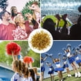 thumbnail image 6 of Cheerleading Pom Poms with Handle Metallic Foil Cheering Hand Flower, Golden 12 Pack, 6 of 6
