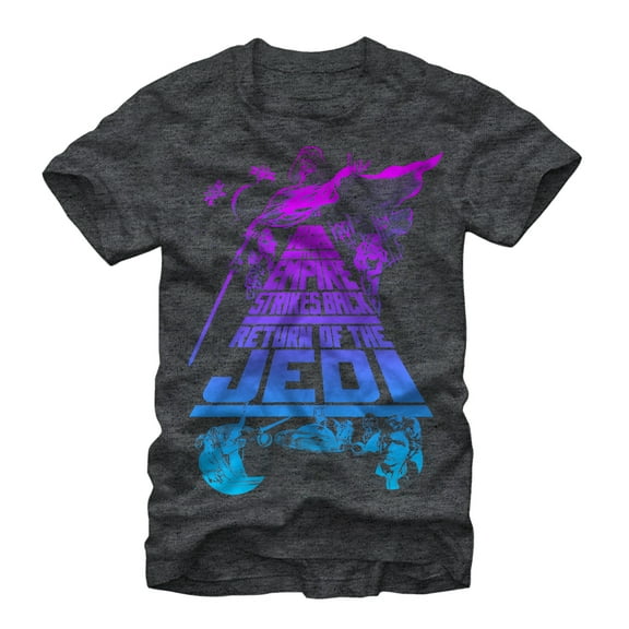 Men's Star Wars Trilogy  Graphic Tee Charcoal Heather 2X Large