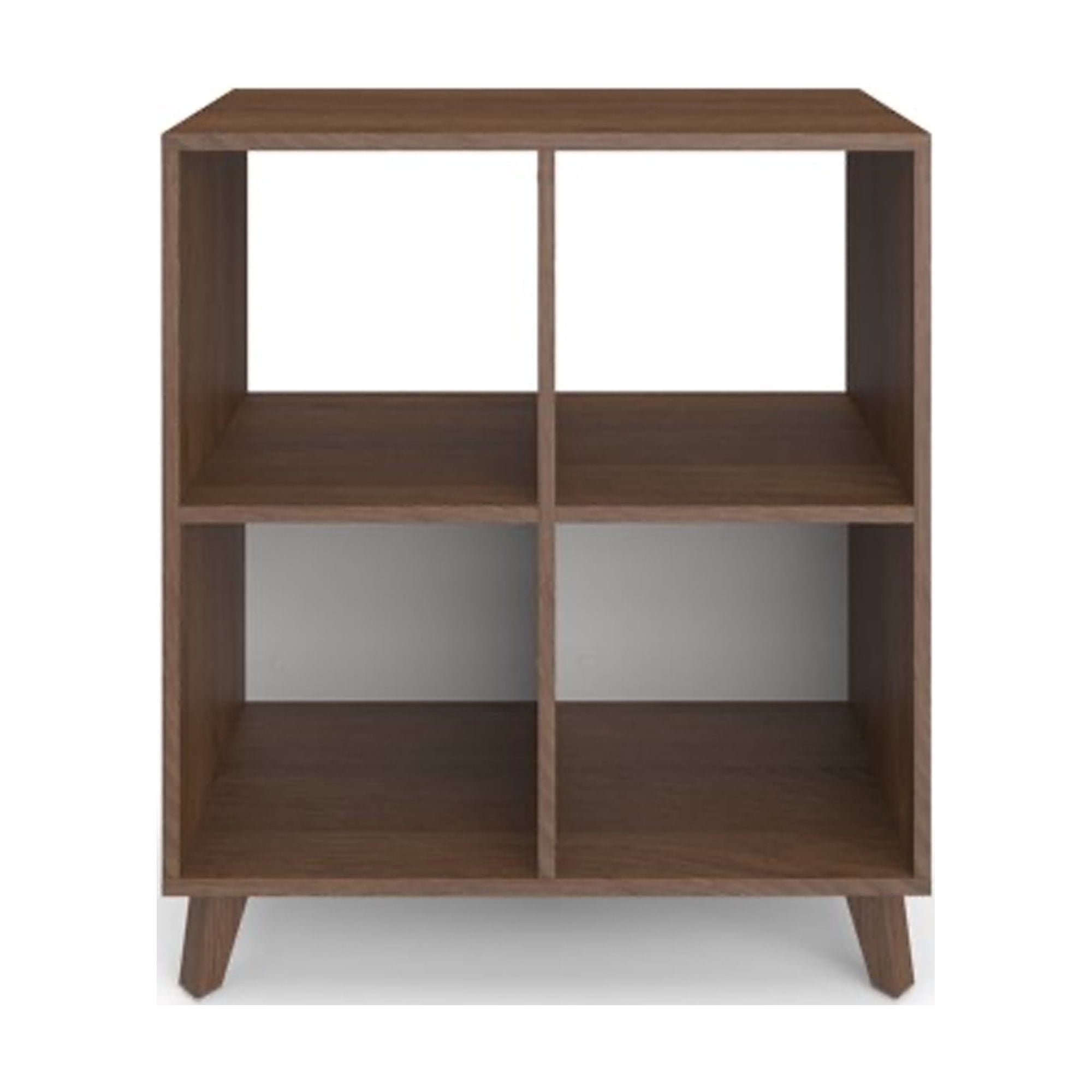Hon Basyx 36 Inch Modern Wooden Cube Storage Bookcase, Medium Walnut