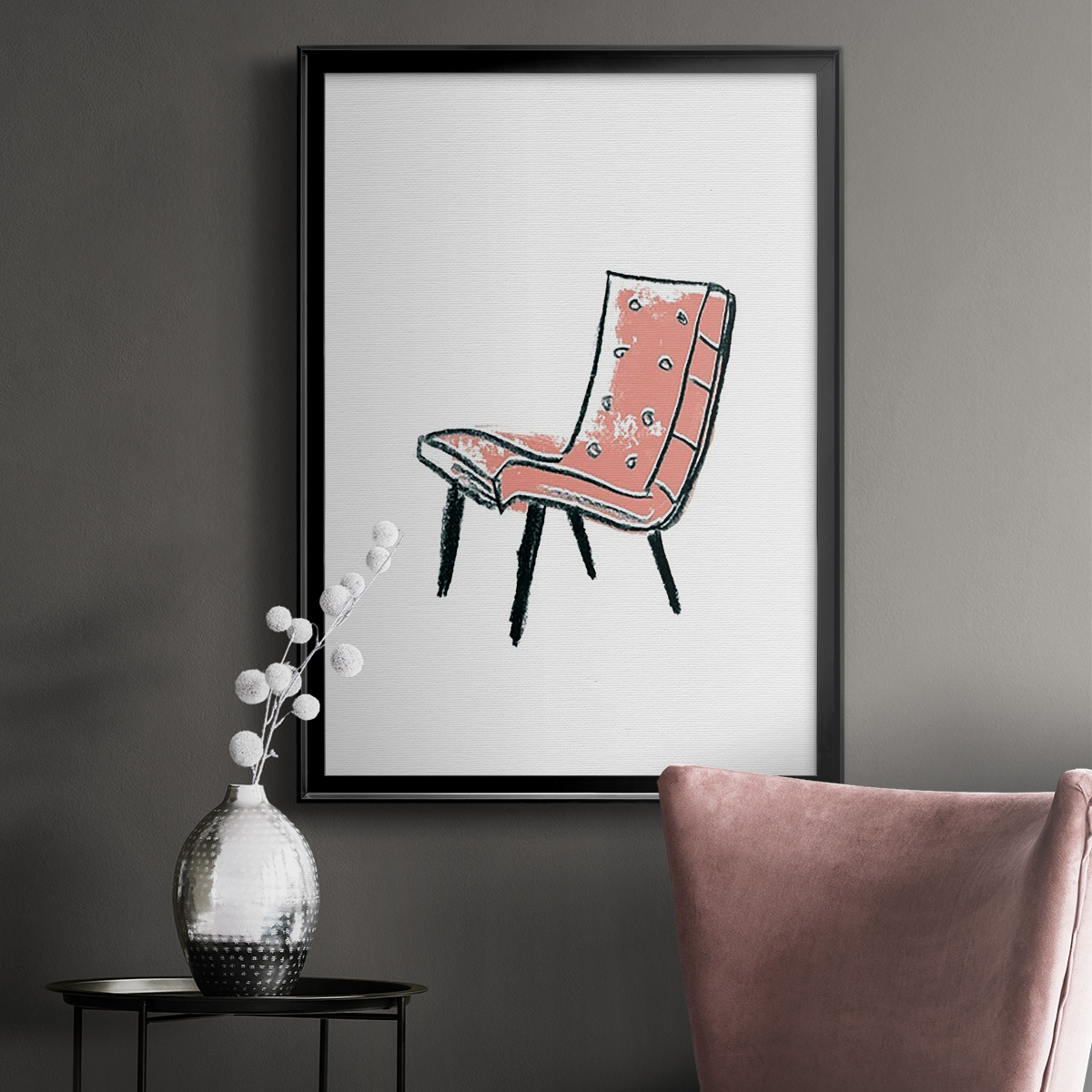 Take a Seat IX Premium Framed Print, in Gold, Black, or Silver - Ready to Hang