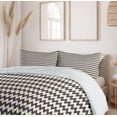 thumbnail image 6 of Ambesonne Chevron Duvet Cover Sets, Narrow Sharp Zigzags, 2-Queen, Dark Blue Cream, 6 of 7