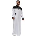 thumbnail image 2 of Dpytoraw Men's Casual Muslim Arab Middle Eight Sleeve Embroidered Robe Men’s Wrinkle-Free Shirts, 2 of 5