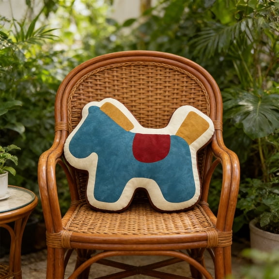 Iumwxz Horse Shaped Decorative Throw Pillow, Soft Cotton Material for Home Decor, 35cm Novelty Couch Pillow for Living Room Sofa Bedroom Office, Festive Holiday Season Decoration