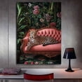 thumbnail image 3 of Mudket Framed Ready to Hang Pink Leopard Canvas Wall Art, Jungle Cheetah Print Room Decor, Vintage Animal Print Wall Art for Bedroom Living Room Bathroom Home Decor - 24"L x 16"W, 3 of 10