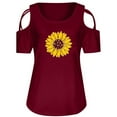 thumbnail image 3 of UPPADA Women's Summer Tops Loose Fitting T Shirts Casual Short Sleeve Tunic Strappy Cold Shoulder Ladies Blouse, 3 of 4